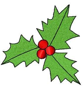 Christmas leaves free embroidery design