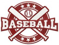 Baseball style embroidery design