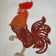 Dark red rooster free machine embroidery design