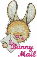 Bunny mail embroidery design