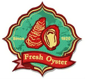 Fresh oyster logo embroidery design