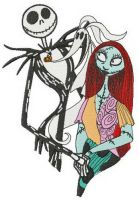 Jack, Sally and Zero embroidery design