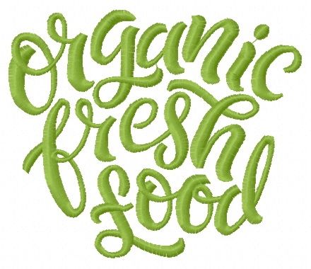 Organic fresh food 2 machine embroidery design