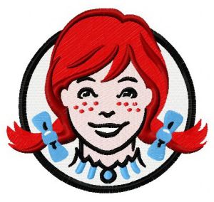 Wendy's logo 2 embroidery design