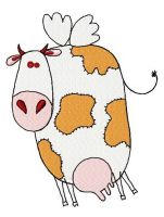 Winged cow 2 embroidery design