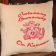 Cushion with i love you embroidery design