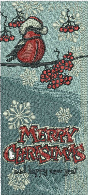 Christmas bookmark 5 machine embroidery design