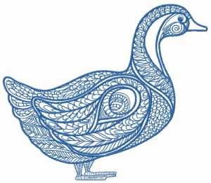Mosaic duck embroidery design