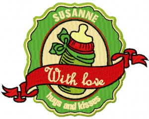 Susanne hugs and kisses embroidery design