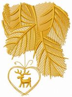 Christmas ball with deer embroidery design