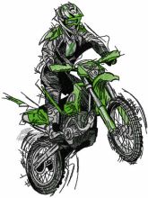 X biker embroidery design