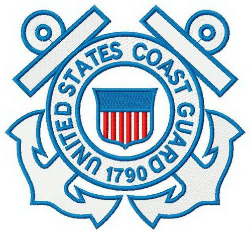 United States coast guard logo machine embroidery design