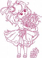 Malvina is birthday one colored embroidery design