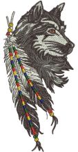 Tribal wolf 2 embroidery design