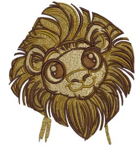 Cute lion embroidery design