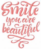 Smile you are beautiful embroidery design