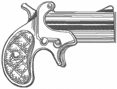 Old vinage gun one color embroidery design