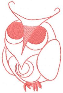 Pink owl embroidery design
