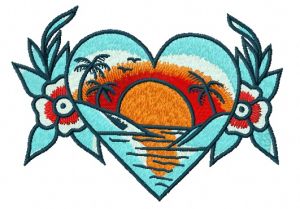 Sunset in my heart embroidery design