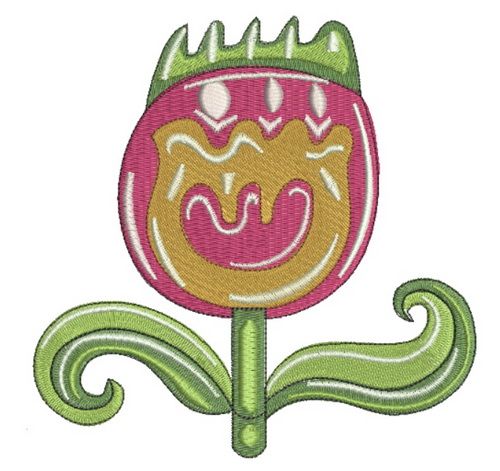 Tulip machine embroidery design