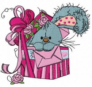 Bunny in the box 2 embroidery design