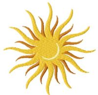 Sun with smile free machine embroidery design