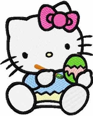 Hello Kitty Ready for Easter machine embroidery design