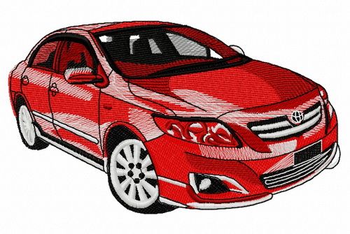 Toyota car 2 machine embroidery design