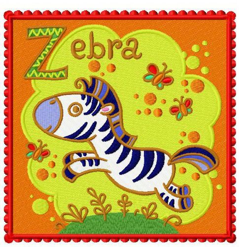 Zebra 2 machine embroidery design