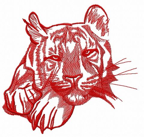 Wild tiger 4 machine embroidery design