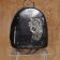 Leather backpack with wolf spirit embroidery design
