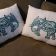 Indian elephant design on pillowcase embroidered