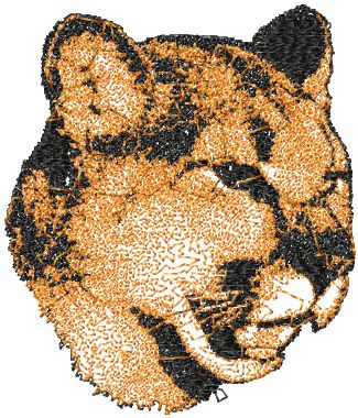 Cheetah free machine embroidery design