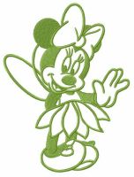 Minnie in fairy costume embroidery design