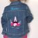 Girl's denim jacket with royal unicorn embroidery design