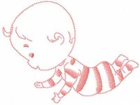 Cute baby free machine embroidery design