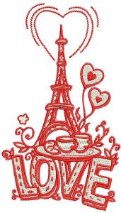 I love you Paris embroidery design