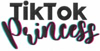 Tik tok princess sign embroidery design