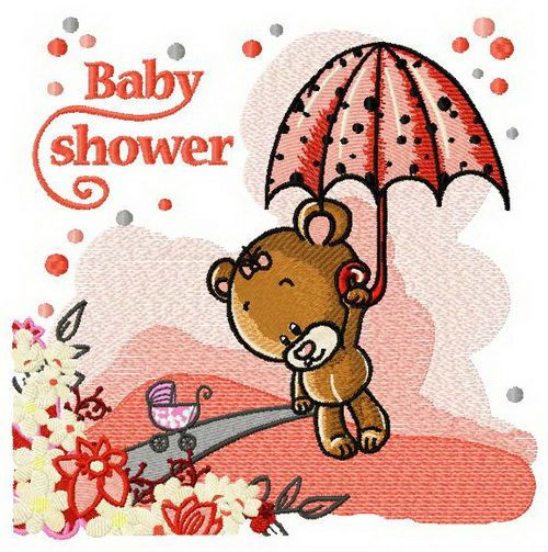 Baby shower machine embroidery design