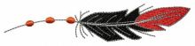 Black and red feather embroidery design