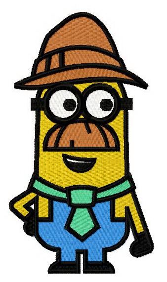 Minion in Tyrolean hat machine embroidery design