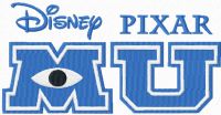 Monster University logo embroidery design