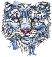 Snow leopard embroidery design