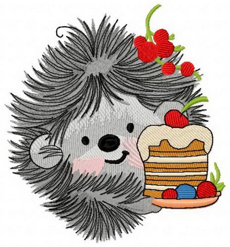 Hedgehog's birthday 6 machine embroidery design