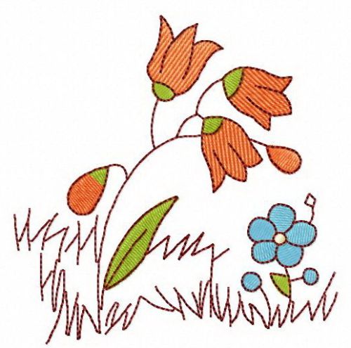 Wildflowers machine embroidery design
