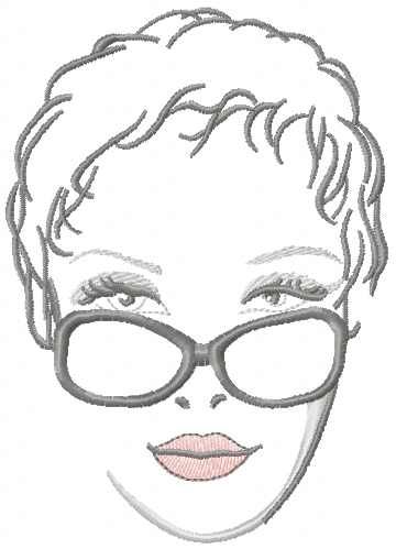 Woman face free embroidery design