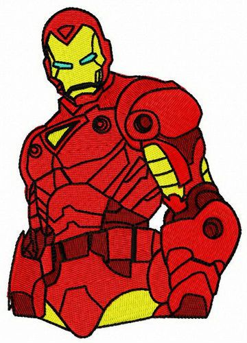 Brave Iron Man machine embroidery design