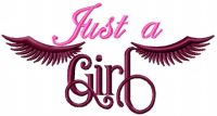 Just a girl free machine embroidery design
