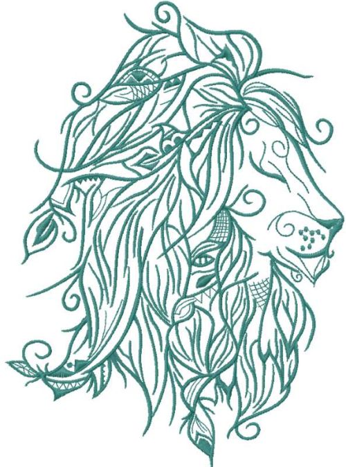 air lion embroidery design