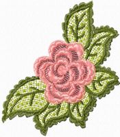 Rose lace free machine embroidery design